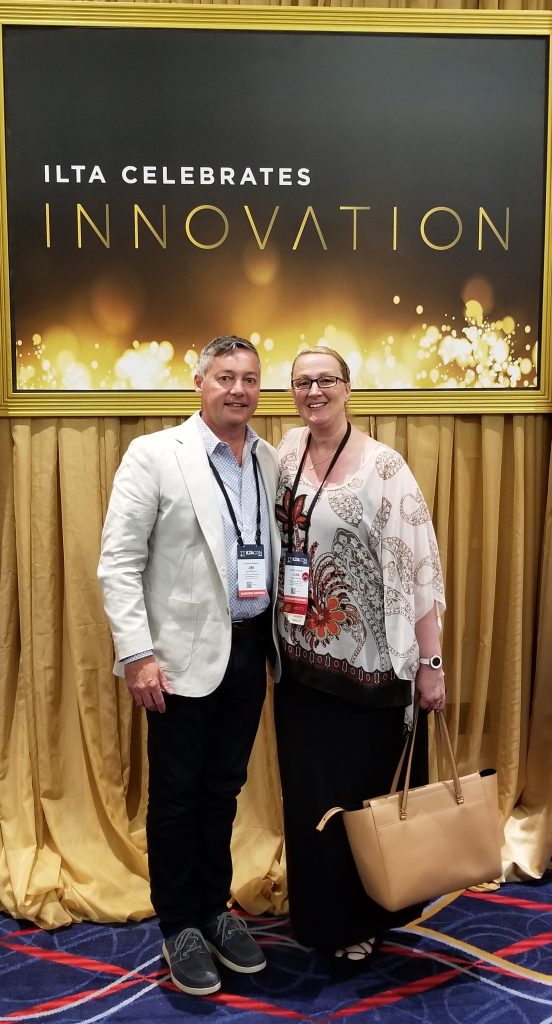 Jim Moreo with Lisa Stone, ILTACON 2018 Distinguished Peer Awards Finalist