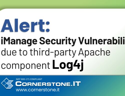 iManage Security Vulnerability due to third-party Apache component Log4j