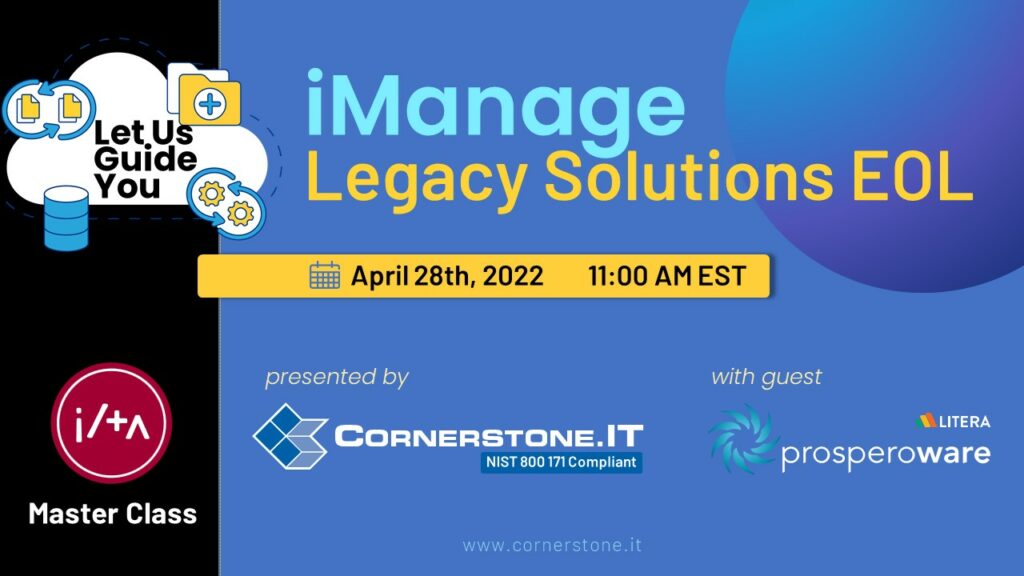 Cornerstone.IT Webinar Event: ILTA Master Class with Prosperoware